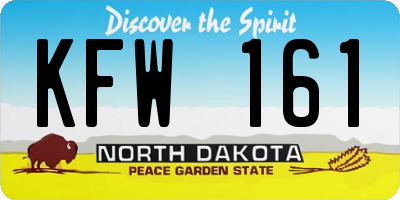 ND license plate KFW161