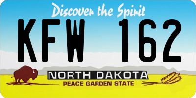 ND license plate KFW162