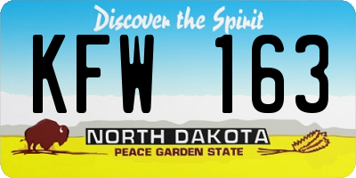 ND license plate KFW163
