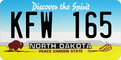 ND license plate KFW165