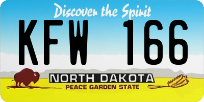 ND license plate KFW166