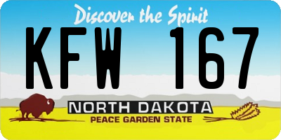 ND license plate KFW167