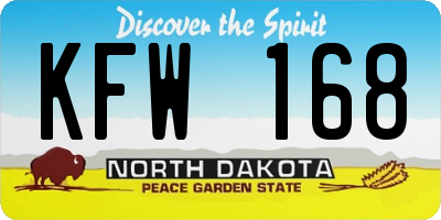 ND license plate KFW168