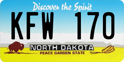 ND license plate KFW170