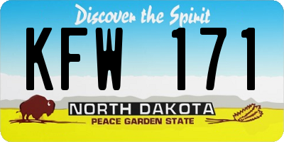 ND license plate KFW171