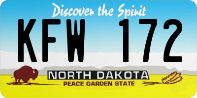 ND license plate KFW172