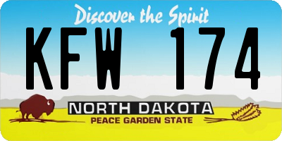 ND license plate KFW174