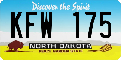ND license plate KFW175