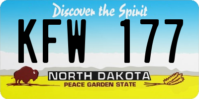 ND license plate KFW177