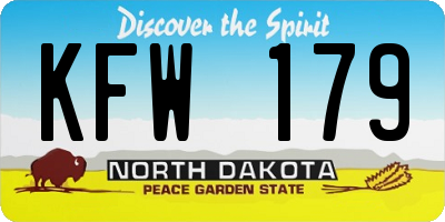 ND license plate KFW179