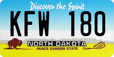 ND license plate KFW180
