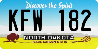 ND license plate KFW182