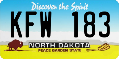ND license plate KFW183