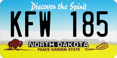 ND license plate KFW185