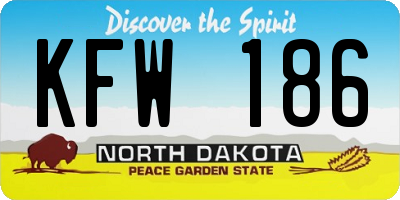ND license plate KFW186