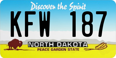 ND license plate KFW187