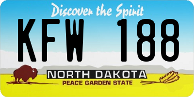 ND license plate KFW188
