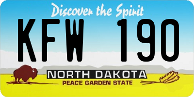 ND license plate KFW190