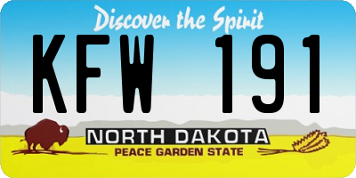 ND license plate KFW191