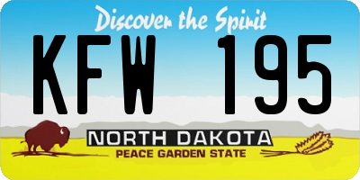 ND license plate KFW195
