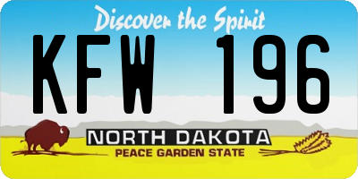 ND license plate KFW196