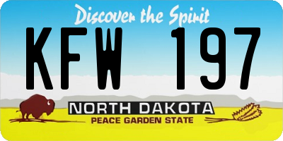 ND license plate KFW197