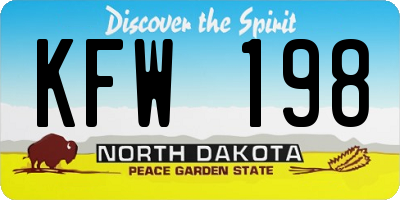 ND license plate KFW198