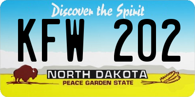ND license plate KFW202