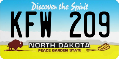 ND license plate KFW209