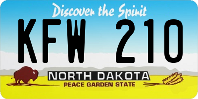 ND license plate KFW210