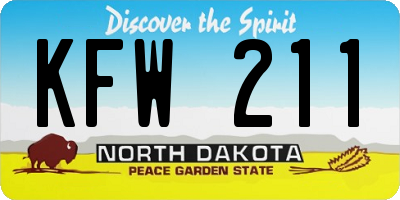 ND license plate KFW211