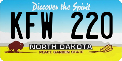 ND license plate KFW220