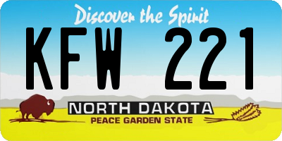 ND license plate KFW221