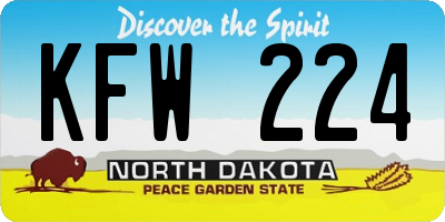 ND license plate KFW224