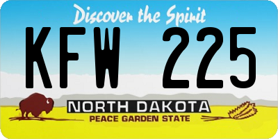 ND license plate KFW225