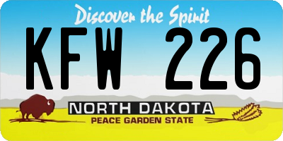 ND license plate KFW226