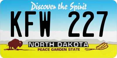 ND license plate KFW227