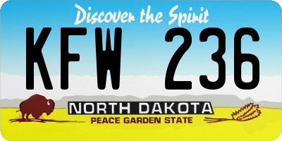 ND license plate KFW236