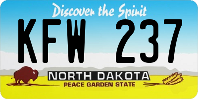 ND license plate KFW237