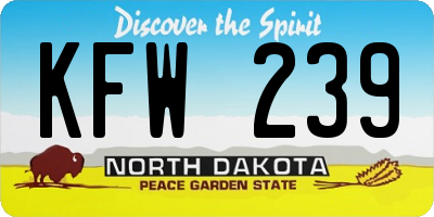 ND license plate KFW239