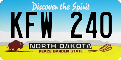 ND license plate KFW240