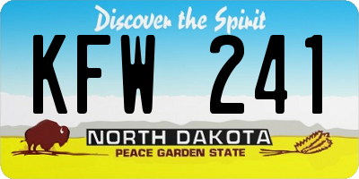 ND license plate KFW241