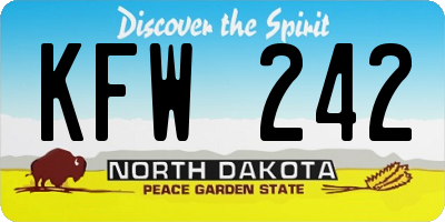 ND license plate KFW242