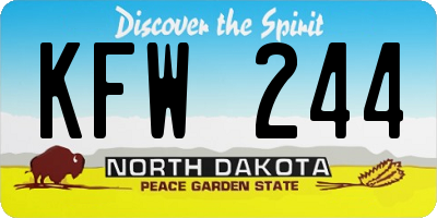 ND license plate KFW244