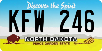 ND license plate KFW246