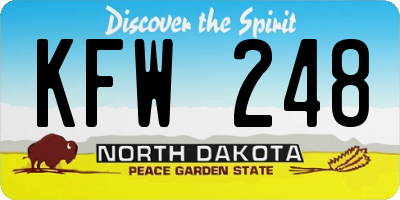ND license plate KFW248