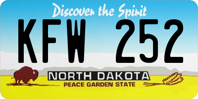 ND license plate KFW252