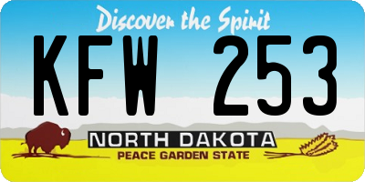 ND license plate KFW253
