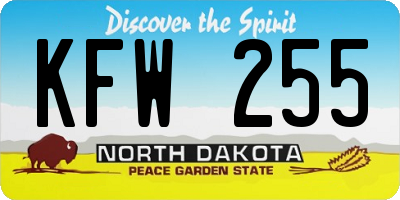 ND license plate KFW255