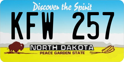 ND license plate KFW257